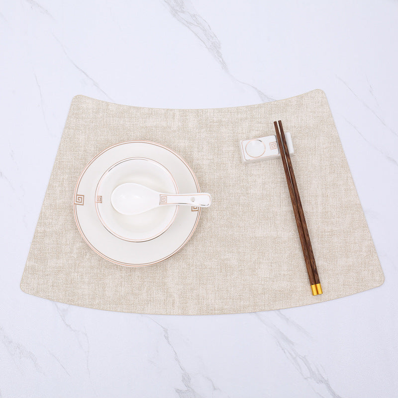 Fan-Shaped PU Leather Table Mat for Dining (Luxury Style)