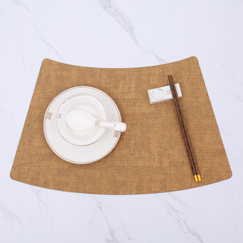 Fan-Shaped PU Leather Table Mat for Dining (Luxury Style)