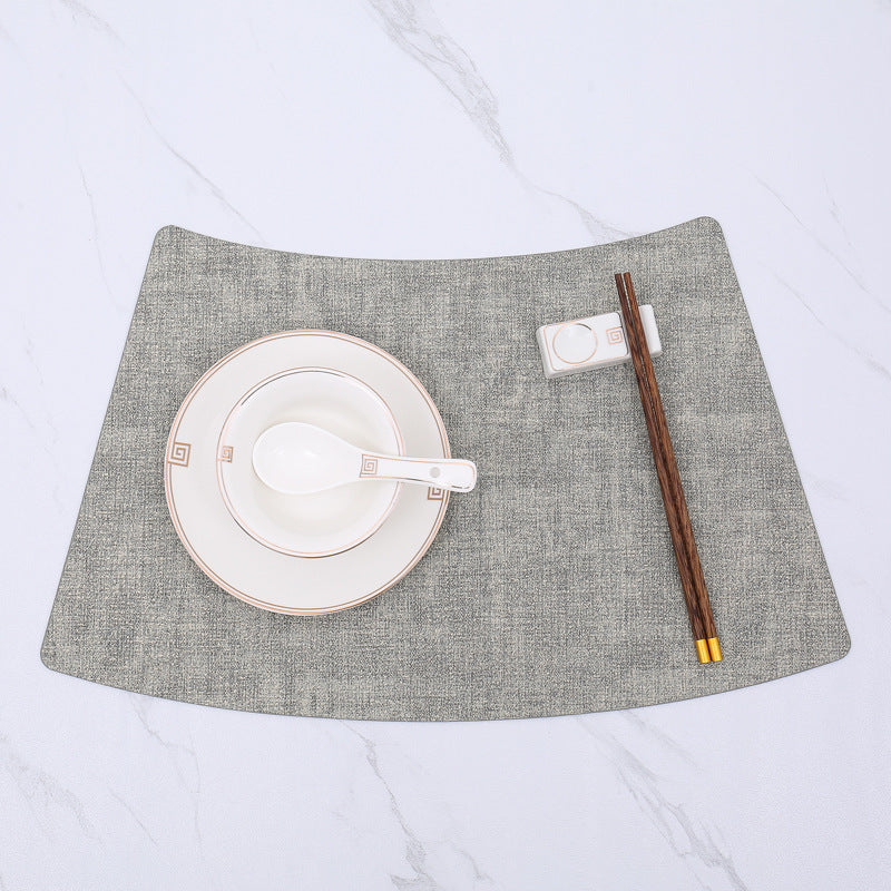 Fan-Shaped PU Leather Table Mat for Dining (Luxury Style)