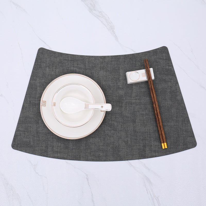 Fan-Shaped PU Leather Table Mat for Dining (Luxury Style)