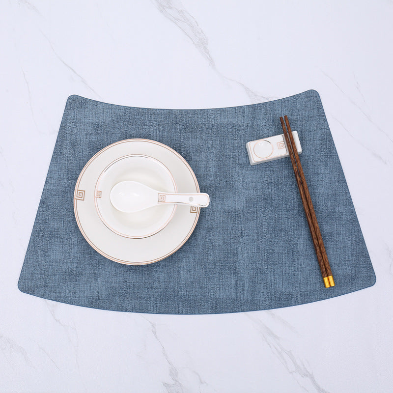 Fan-Shaped PU Leather Table Mat for Dining (Luxury Style)