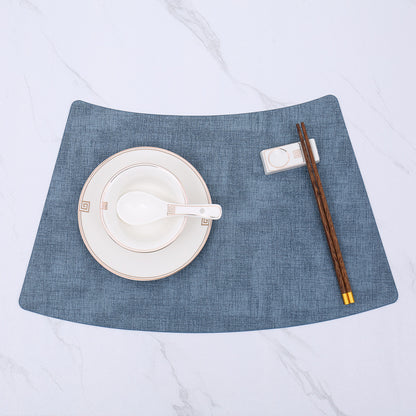 Fan-Shaped PU Leather Table Mat for Dining (Luxury Style)