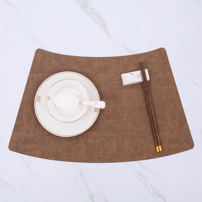 Fan-Shaped PU Leather Table Mat for Dining (Luxury Style)