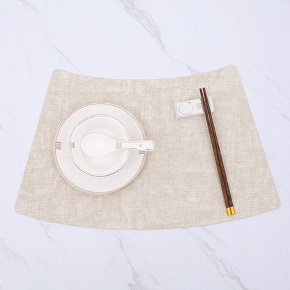 Fan-Shaped PU Leather Table Mat for Dining (Luxury Style)