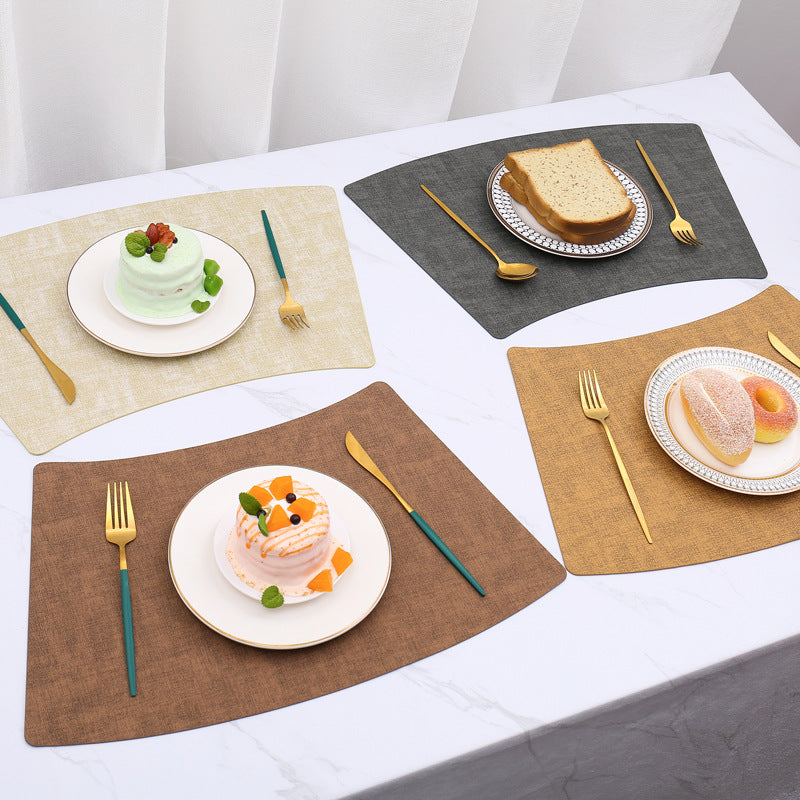 Fan-Shaped PU Leather Table Mat for Dining (Luxury Style)