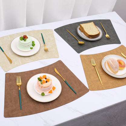 Fan-Shaped PU Leather Table Mat for Dining (Luxury Style)
