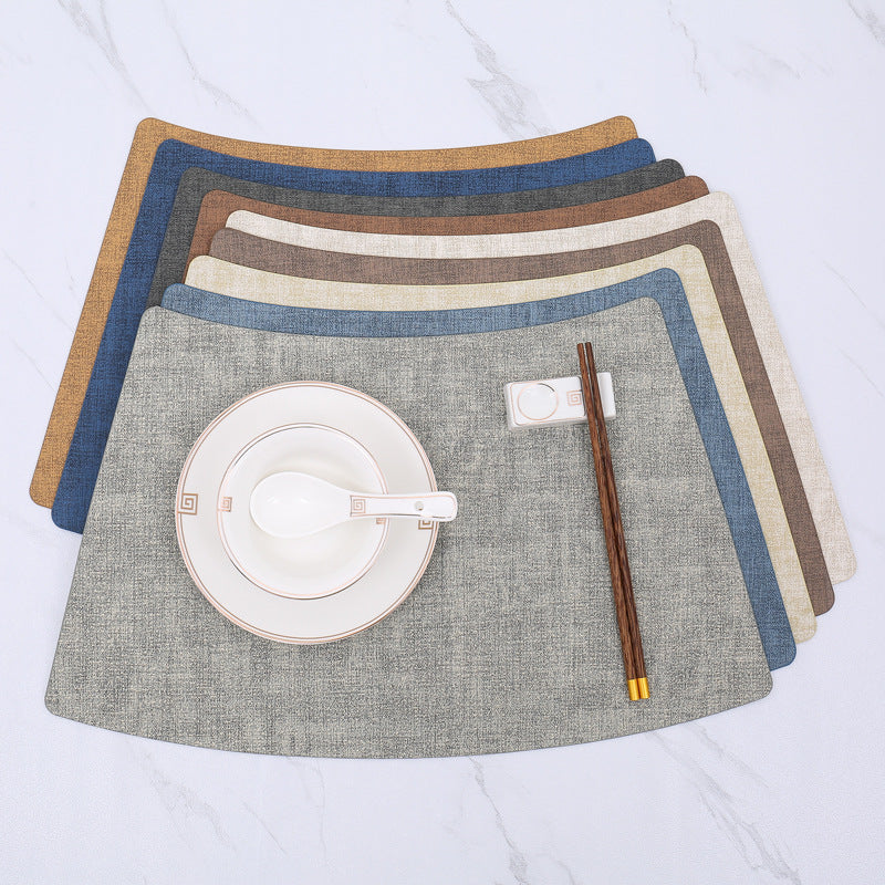 Fan-Shaped PU Leather Table Mat for Dining (Luxury Style)