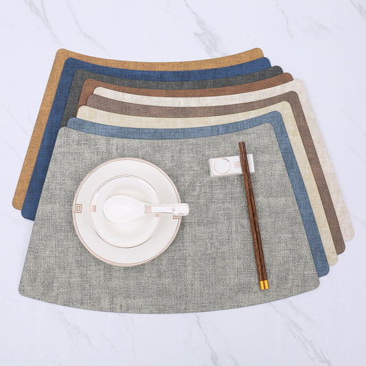 Fan-Shaped PU Leather Table Mat for Dining (Luxury Style)