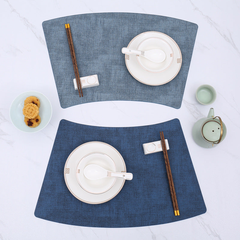 Fan-Shaped PU Leather Table Mat for Dining (Luxury Style)