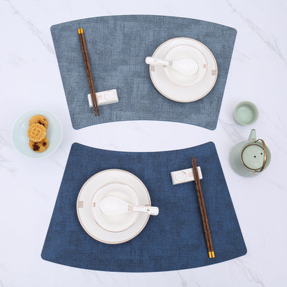 Fan-Shaped PU Leather Table Mat for Dining (Luxury Style)