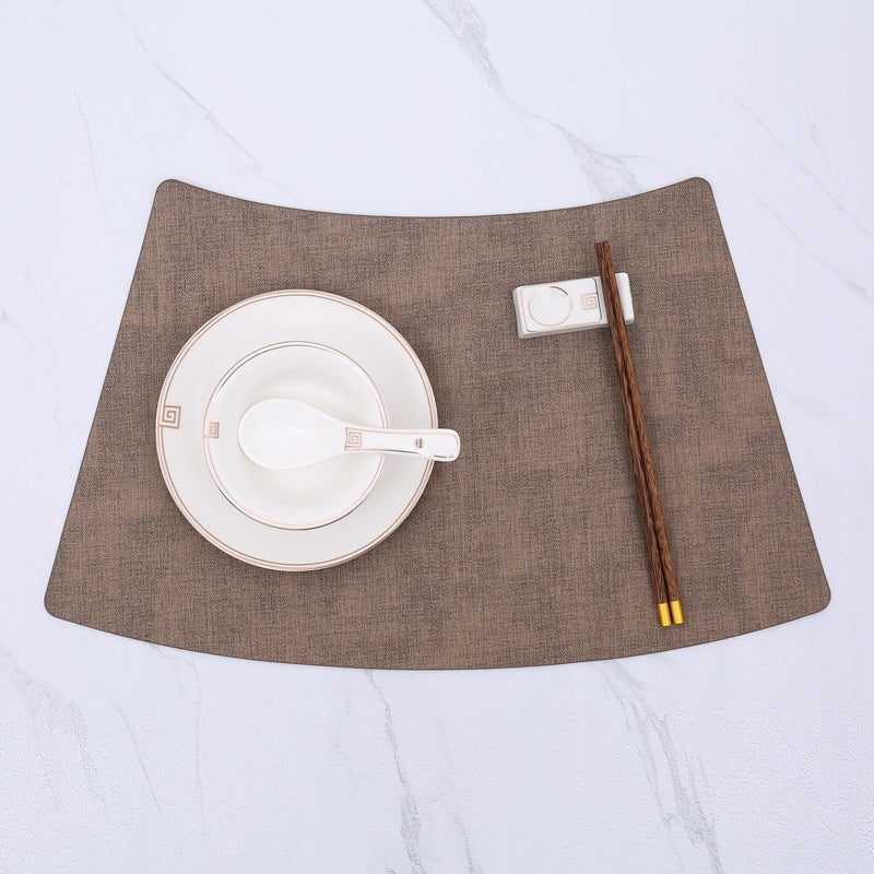 Fan-Shaped PU Leather Table Mat for Dining (Luxury Style)